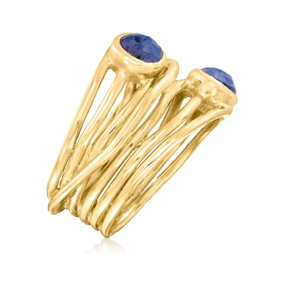 18k Precious Gemstone Emerald Sapphire Turquoise Wire Wrap Ring - Picture 14 of 16